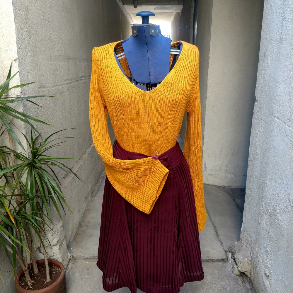Mustard bell sleeve sweater